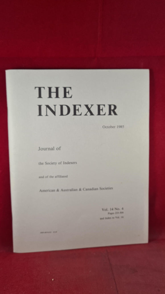 The Indexer Volume 14 Number 4 October 1985