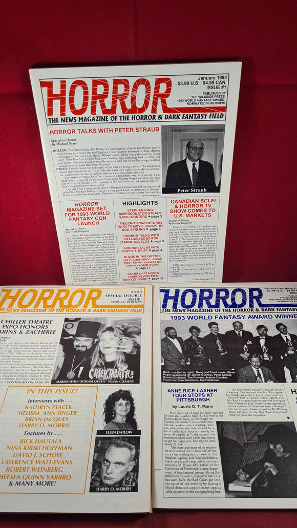 Horror - The News Magazine of the Horror & Dark Fantasy Field Issue 1, 2 & 3-4 1994