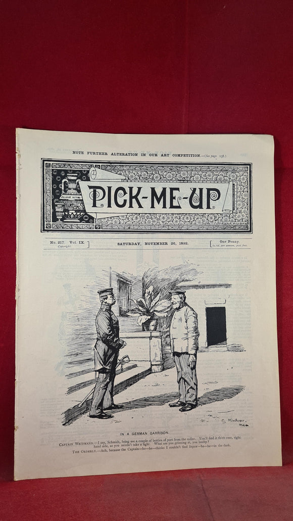 Pick - Me - Up Volume IX Number 217 Saturday November 26, 1892