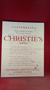 Christie's Wednesday 3 March 2004, Halsted B Vander Poel Collection of English Literature