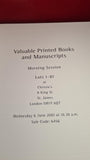 Christie's Valuable Printed Books and Manuscripts Wednesday 6 June 2001