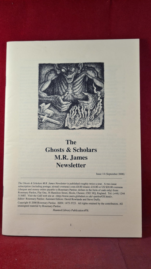 The Ghosts & Scholars M R James Newsletter, Haunted Library, Issue 14 September 2008