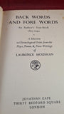 Laurence Housman - Back Words & Fore Words, Jonathan Cape, 1945, First Edition