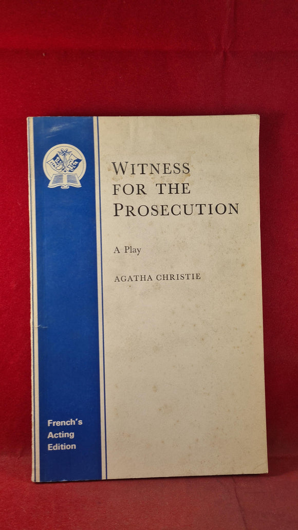 Agatha Christie - Witness for the Prosecution, Samuel French, c1954, Paperbacks