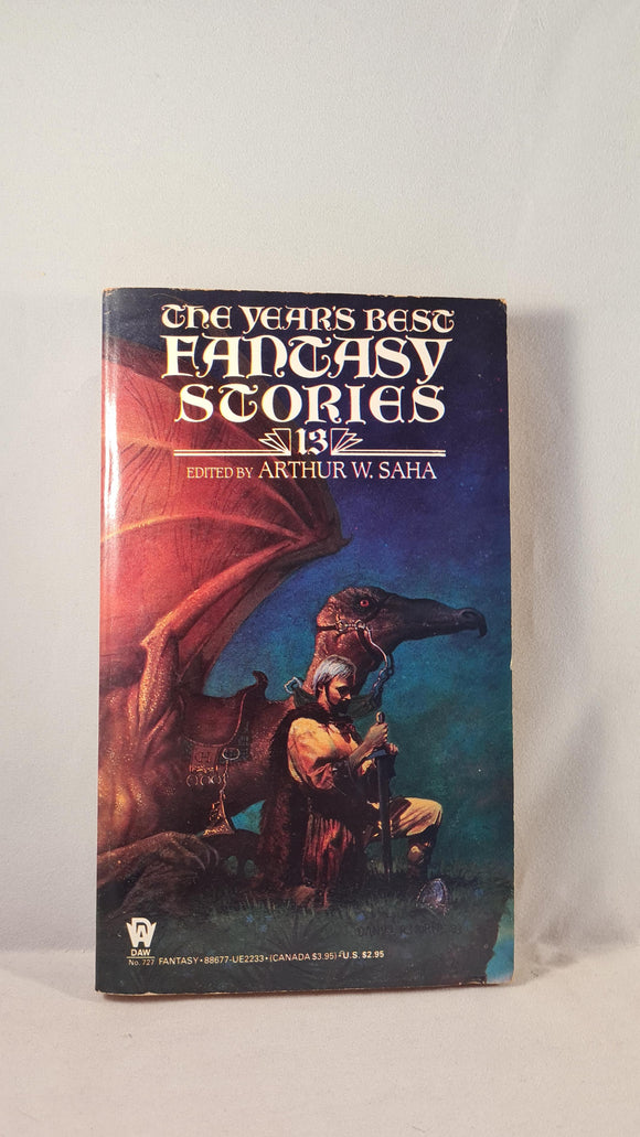 Arthur W Saha - The Year's Best Fantasy Stories, Daw, 1987, First Edition Paperbacks