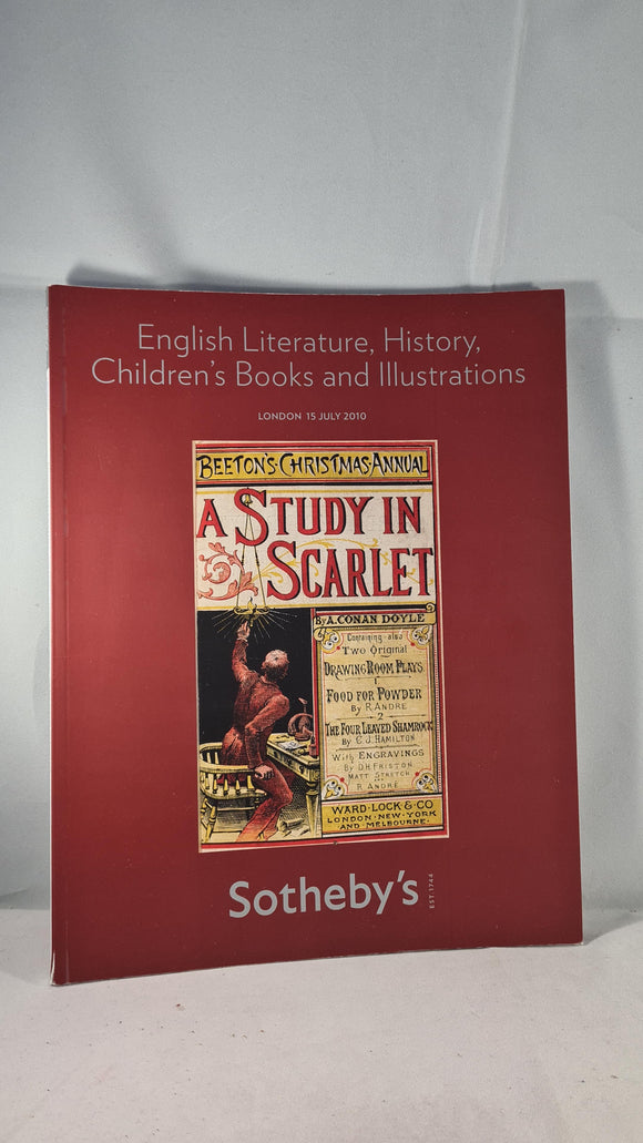 Sotheby's 15 July 2010 English Literature, History, Children's Books & Illustrations