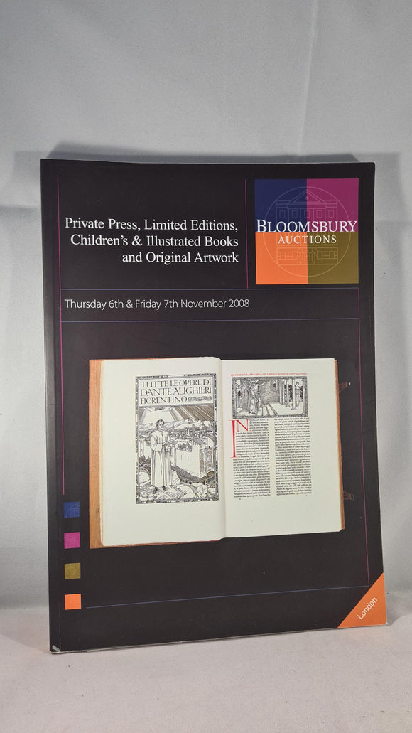 Bloomsbury 6th November 2008 Private Press, Limited Editions, Children's Illustrated Books