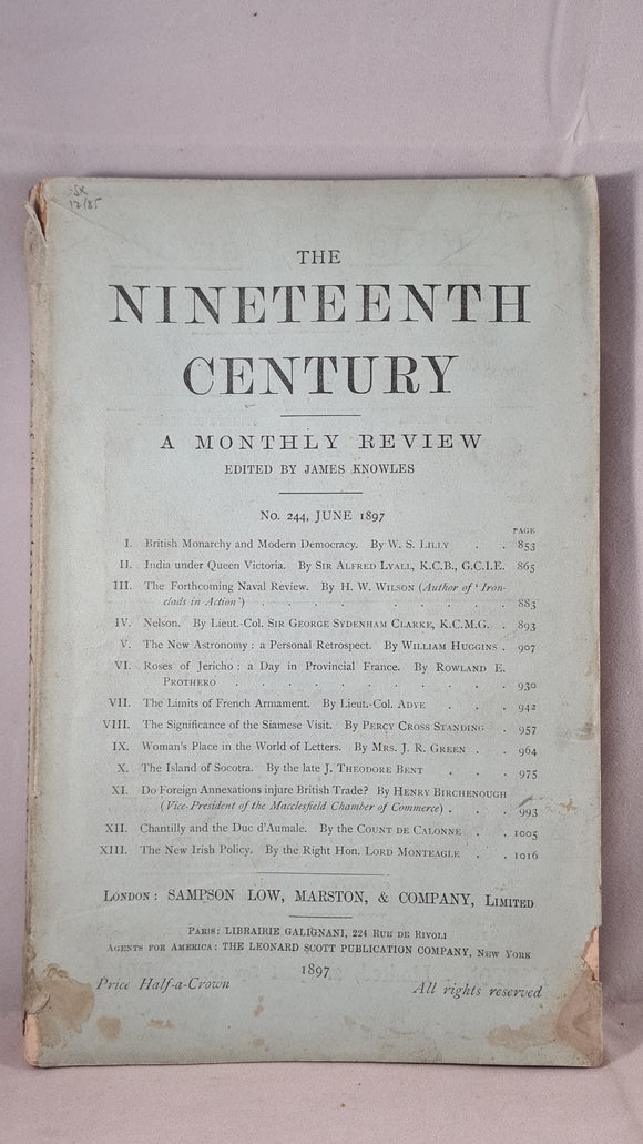 James Knowles - The Nineteenth Century A Monthly Review Number 244, June 1897