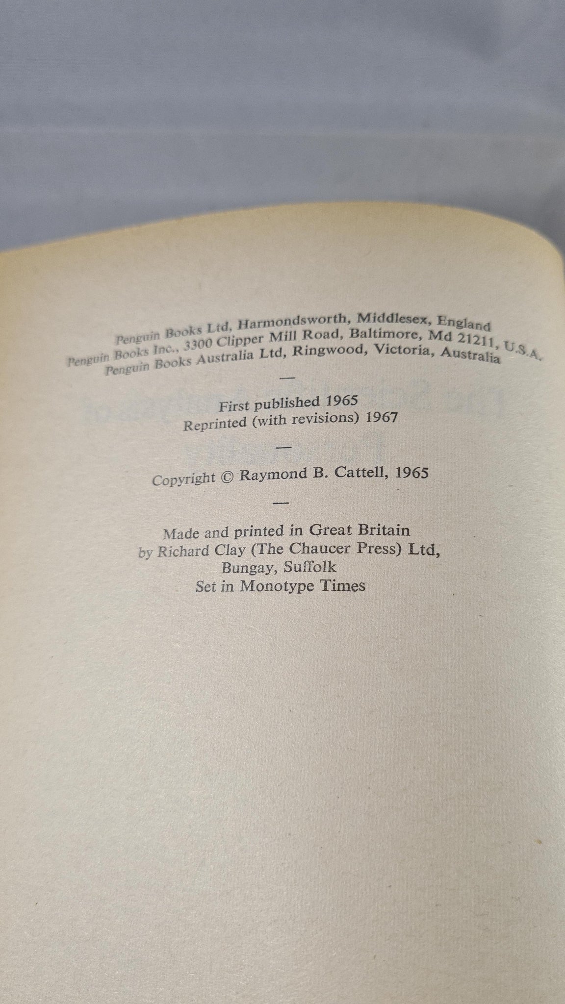 Raymond B Cattell - The Scientific Analysis of Personality, Penguin, 1