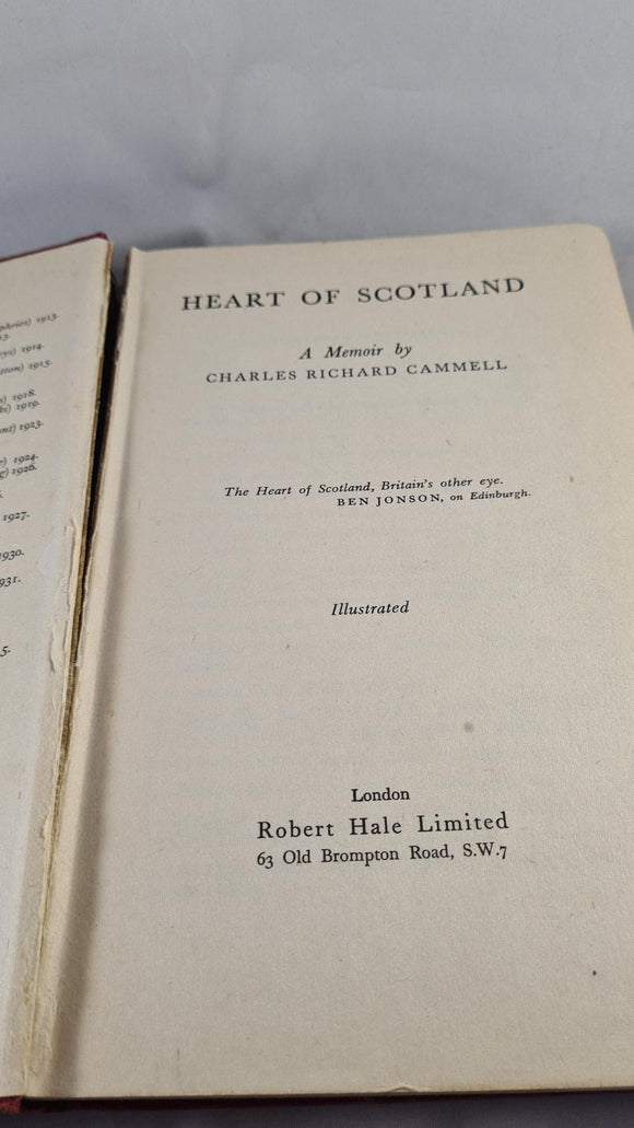 Charles Richard Cammell - Heart of Scotland, Robert Hale, 1956, First Edition