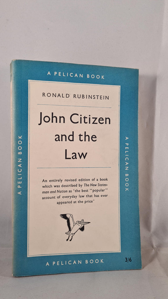 Ronald Rubinstein - John Citizen and the Law, Pelican Book, 1955, Paperbacks