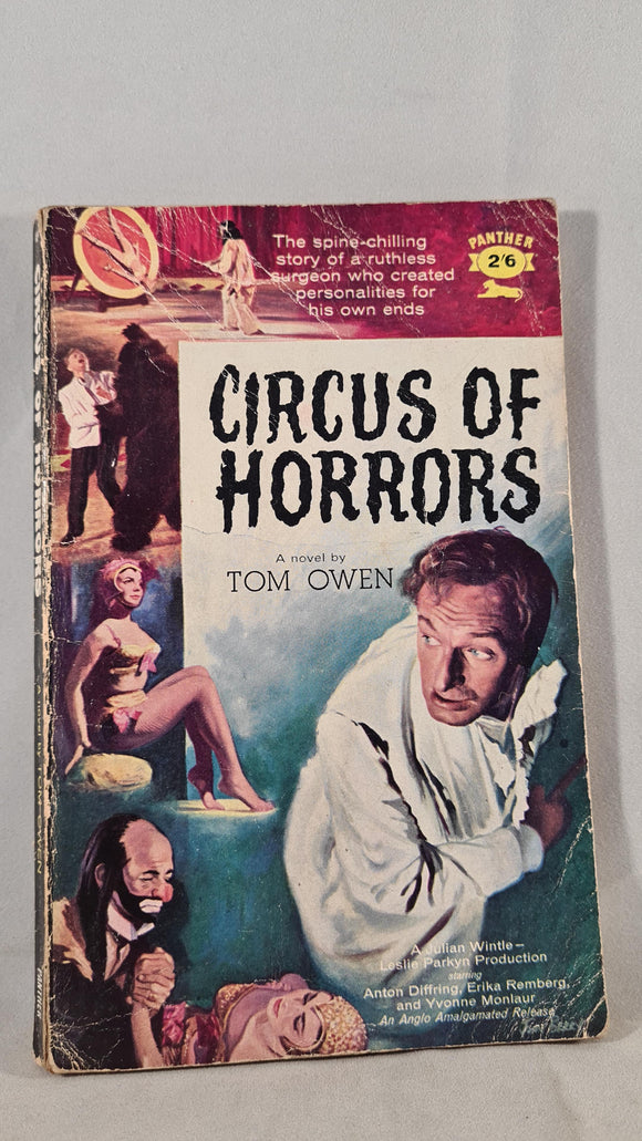 Tom Owen - Circus of Horror, Panther Book, 1960, Paperbacks