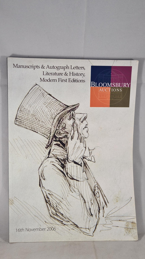 Bloomsbury Manuscripts & Autograph Letters, Literature & History, 18 November 2006