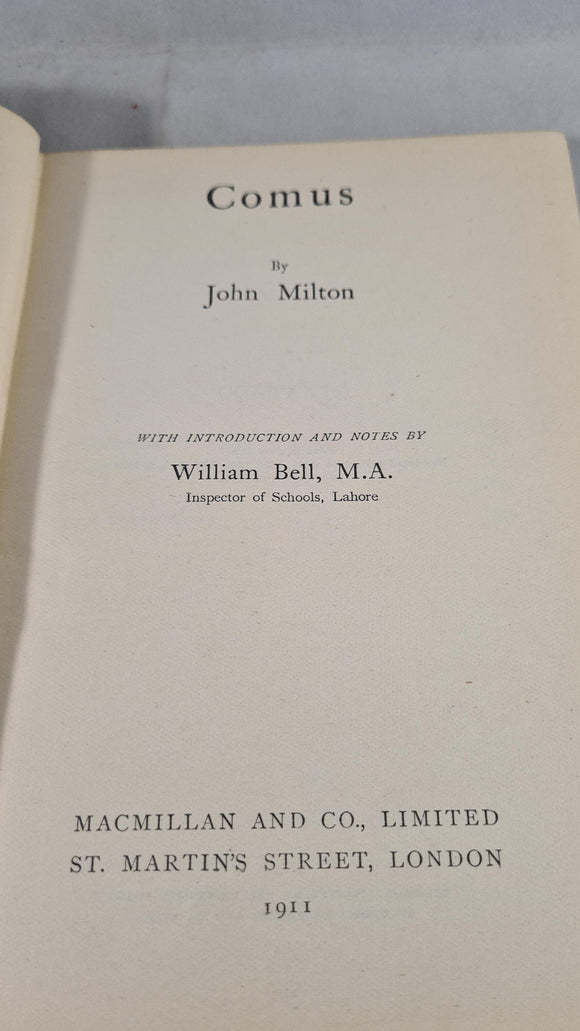 John Milton - Comus, Macmillan, 1911