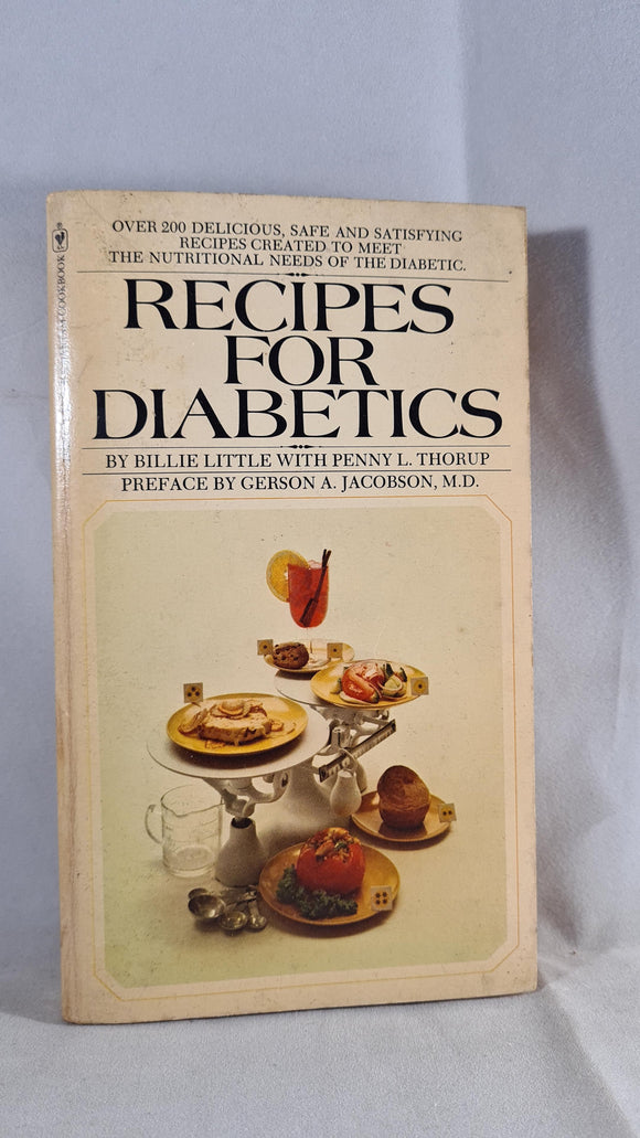 Billie Little - Recipes For Diabetics, Bantam Cookbook, 1978, Paperbacks