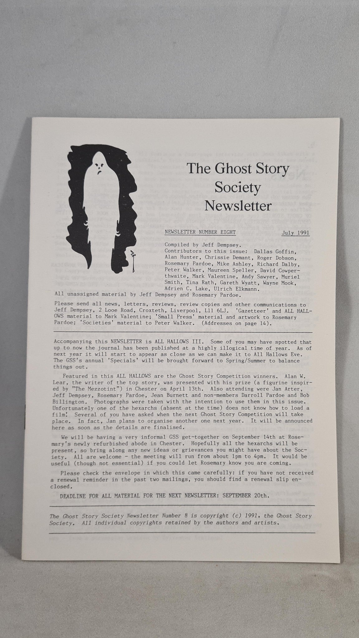 The Ghost Story Society Newsletter Number 8 July 1991 – Richard Dalby's ...