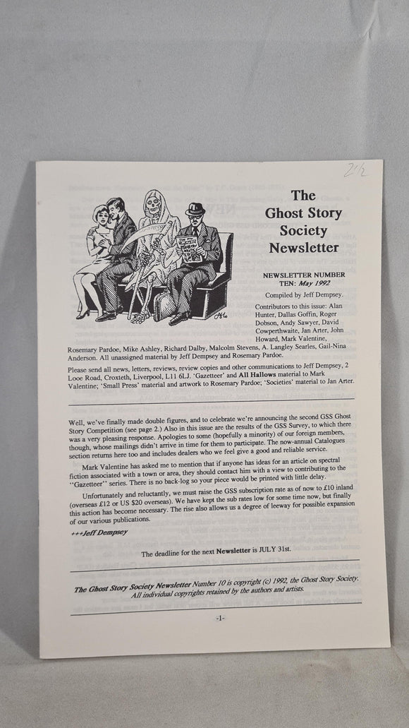 The Ghost Story Society Newsletter Number 10 May 1992