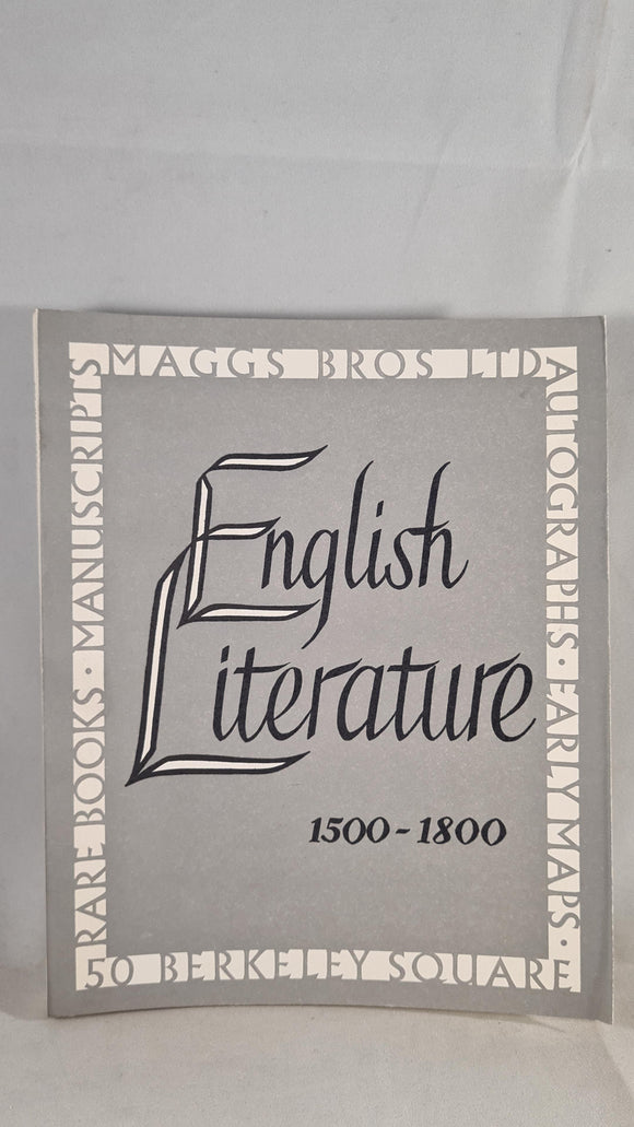 English Literature & books printed in England prior to 1800, Maggs Bros. 1979