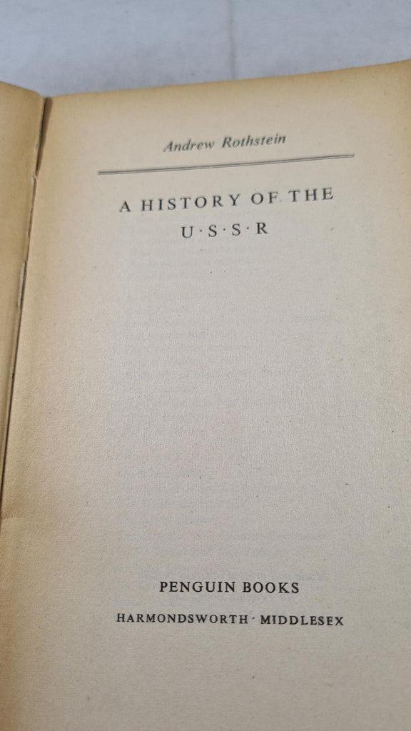 Andrew Rothstein - A History of the U.S.S.R. Pelican Book, 1950, Paper ...