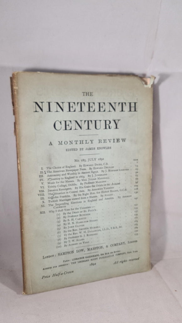 The Nineteenth Century Number 185 July 1892