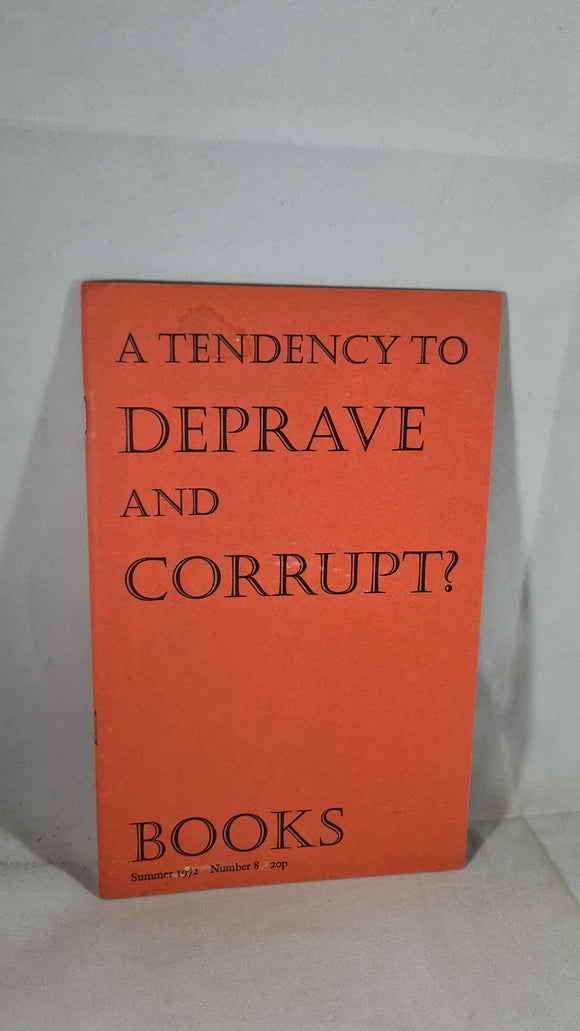 Books Summer 1972: A Tendency to Deprave and Corrupt? National Book League Number 8