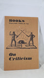 Books Magazine Winter 1973: On Criticism, National Book League, Number 13