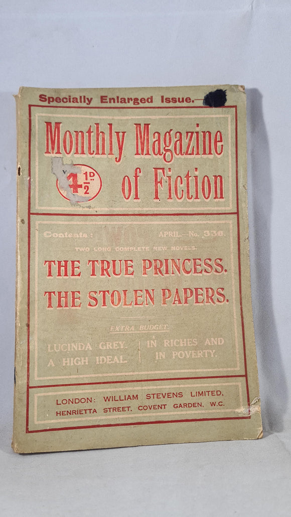 Monthly Magazine of Fiction Number 336