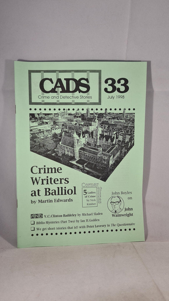 Crime & Detective Stories, CADS Number 33 July 1998