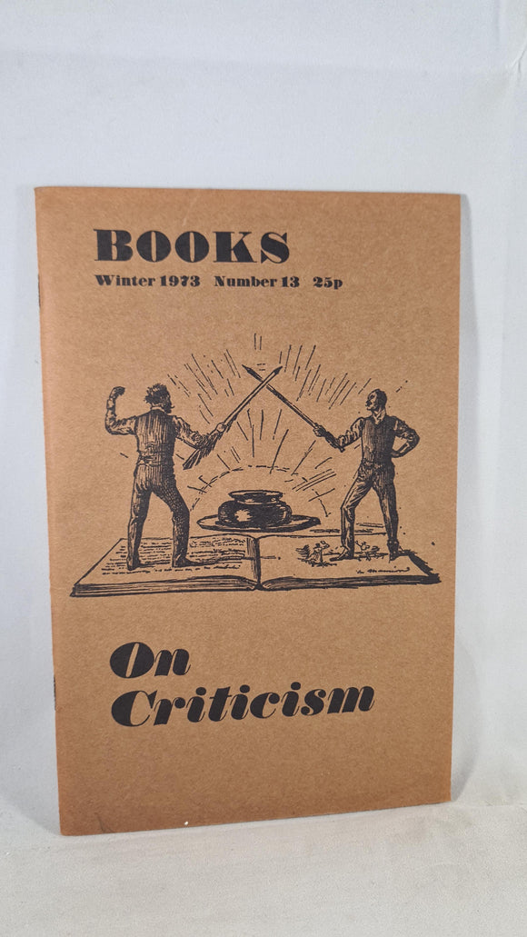 Books Magazine Winter 1973:  On Criticism, National Book League, Number 13