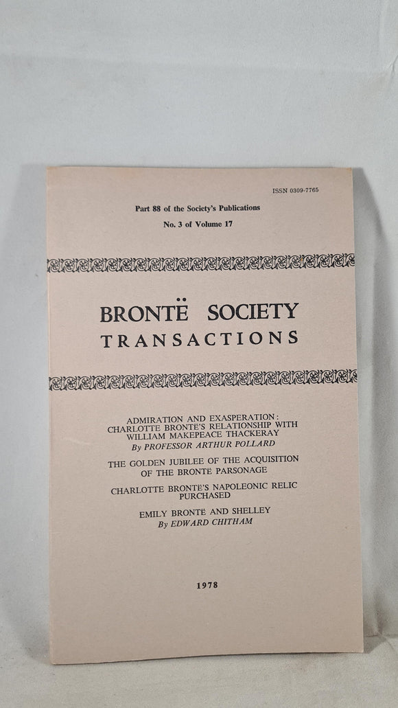 Bronte Society Transactions Part 88, Number 3 of Volume 17, 1978