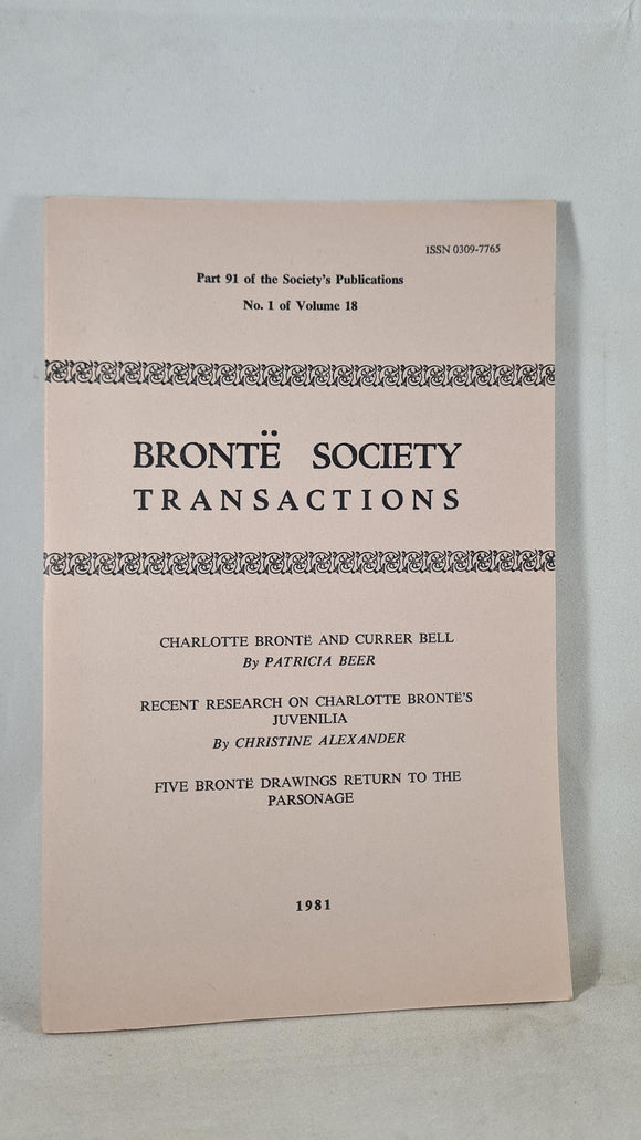 Bronte Society Transactions Part 91, Number 1 of Volume 18, 1981