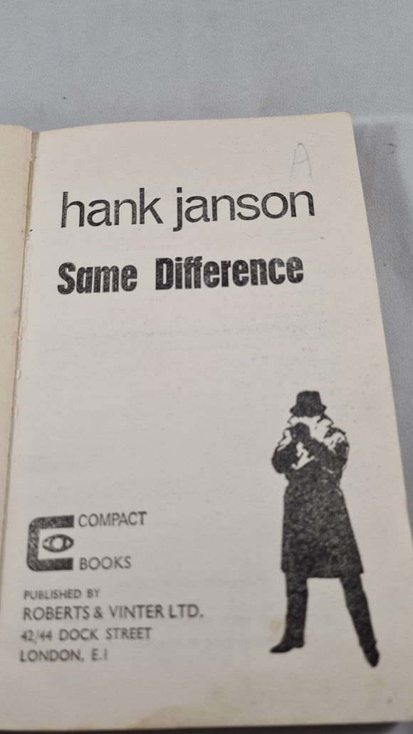 Hank Janson - Same Difference, Compact Books, 1968, Paperbacks