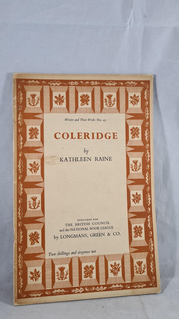 Kathleen Raine - Coleridge, British Council, 1958