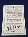 Mystique, Tales of Wonder No. 1 - The British Fantasy Society 1988