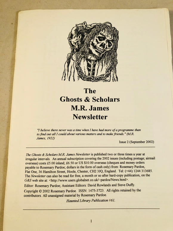 The Ghosts & Scholars - M. R. James Newsletter, Haunted Library Publications, Issue 2 (Sept 2002)