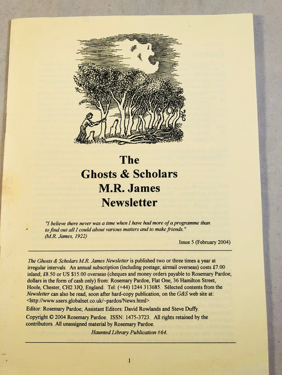 The Ghosts & Scholars - M. R. James Newsletter, Haunted Library Publications, Issue 4 (August 2003)