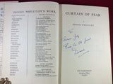 Dennis Wheatley, Curtain of Fear, Hutchinson, 1953, First Edition, Signed and Inscribed
