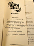 Shadows at the Doors Anthology, Shadows at the Door Publishing 2016, Mark Nixon, 1st Edition, Signed by multiple authors