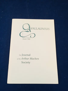 Arthur Machen - Avallaunius, The Journal of the Arthur Machen Society, Winter 1988, The Arthur Machen Society 1988, Number 65 of 350 Copies