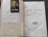 Jules Verne - Cinq Semaines  [1863] First Edition, Private Note