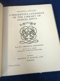 M.R. James - Bibliotheca Pepysiana, Part 3, A Descriptive Catalogue of the Library of Samuel Pepys, Sidgwick & Jackson, 23.12.1900